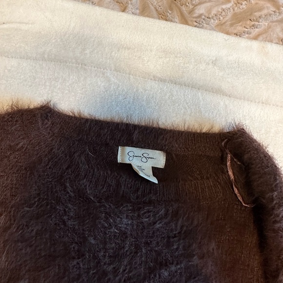 Jessica Simpson Dark Brown Fuzzy Sweater SIZE M - Picture 6 of 7